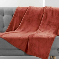 Plaid Flanelle Unie Flanou Terracotta 5 Plaid Flanelle Unie Flanou Terracotta -Doublures De Lit Soldes 2024 plaid flanou terra zoom