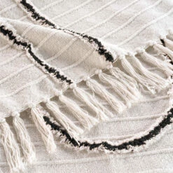 Plaid Kenya Lodge 125x150 Cm -Doublures De Lit Soldes 2024 plaid kenya lodge noir zoom