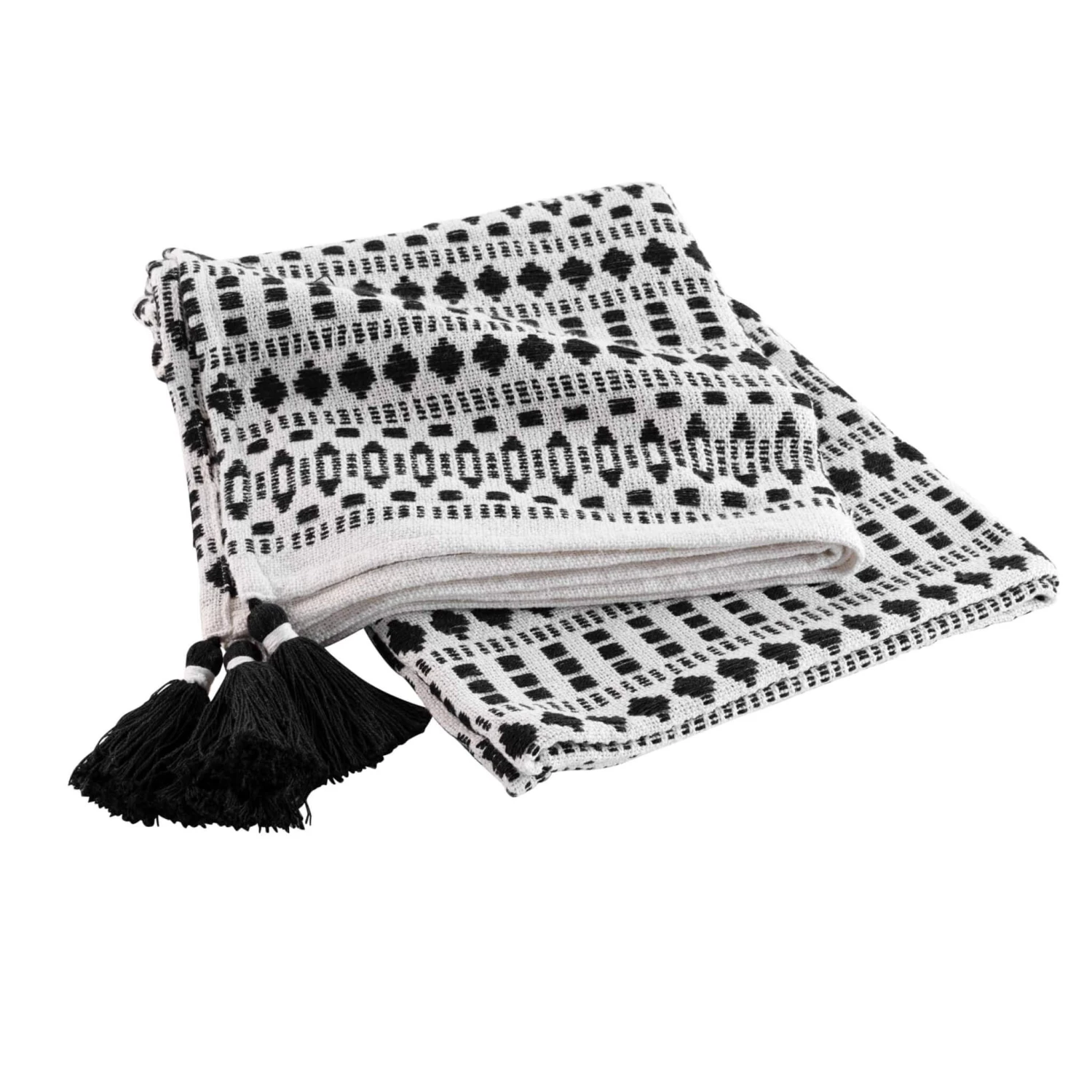 Plaid à Pompons Coton Tissé Maldives 125x150 Cm 4 Plaid à Pompons Coton Tissé Maldives 125x150 Cm – Image 2