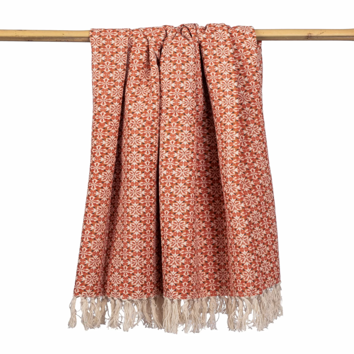 Plaid Coton à Franges Terracotta 130x150 Cm 3 Plaid Coton à Franges Terracotta 130x150 Cm