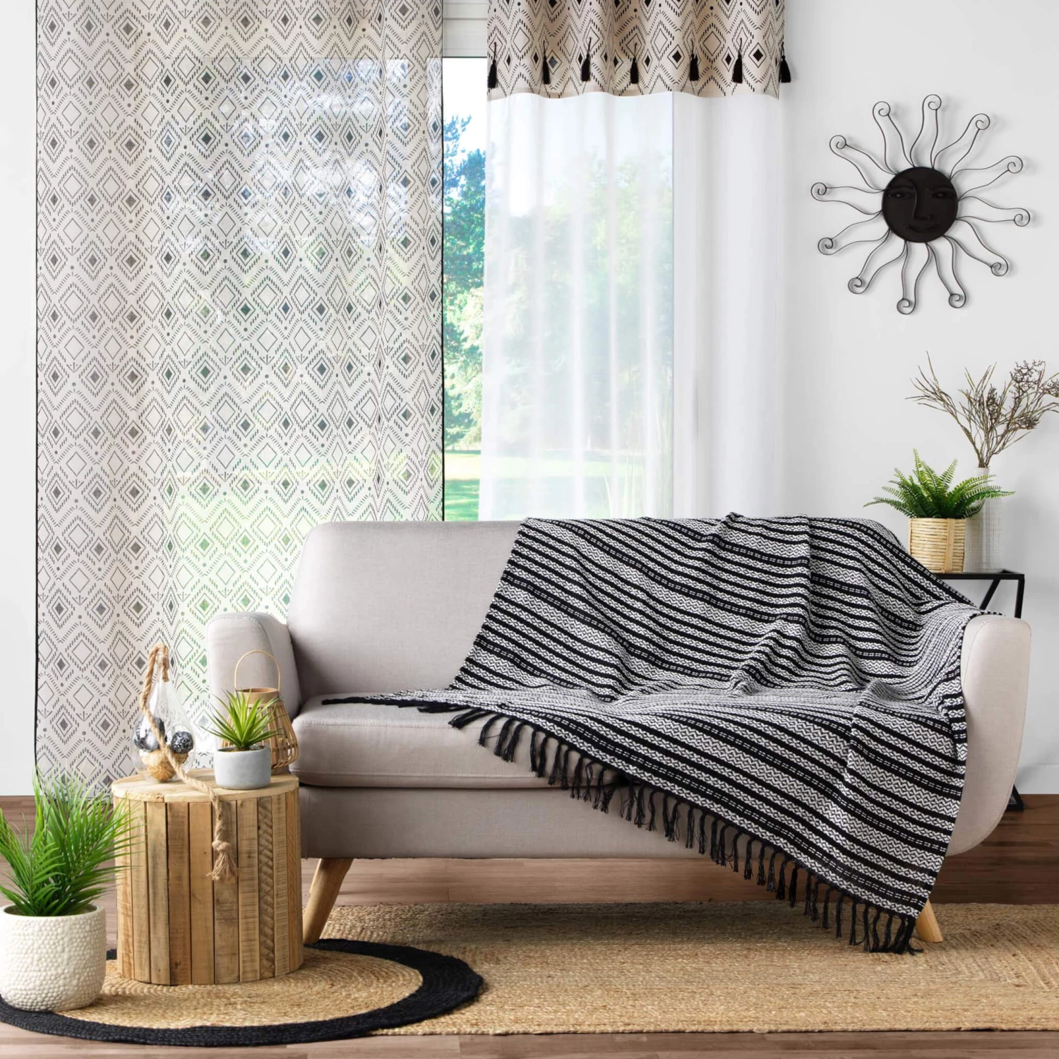 Plaid à Franges En Coton Tissia 125x150 Cm 4 Plaid à Franges En Coton Tissia 125x150 Cm – Image 2