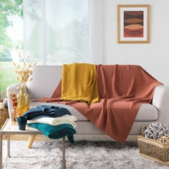 Plaid Tricotine 125x150 Cm 33 Plaid Tricotine 125x150 Cm -Doublures De Lit Soldes 2024 plaid tricotine