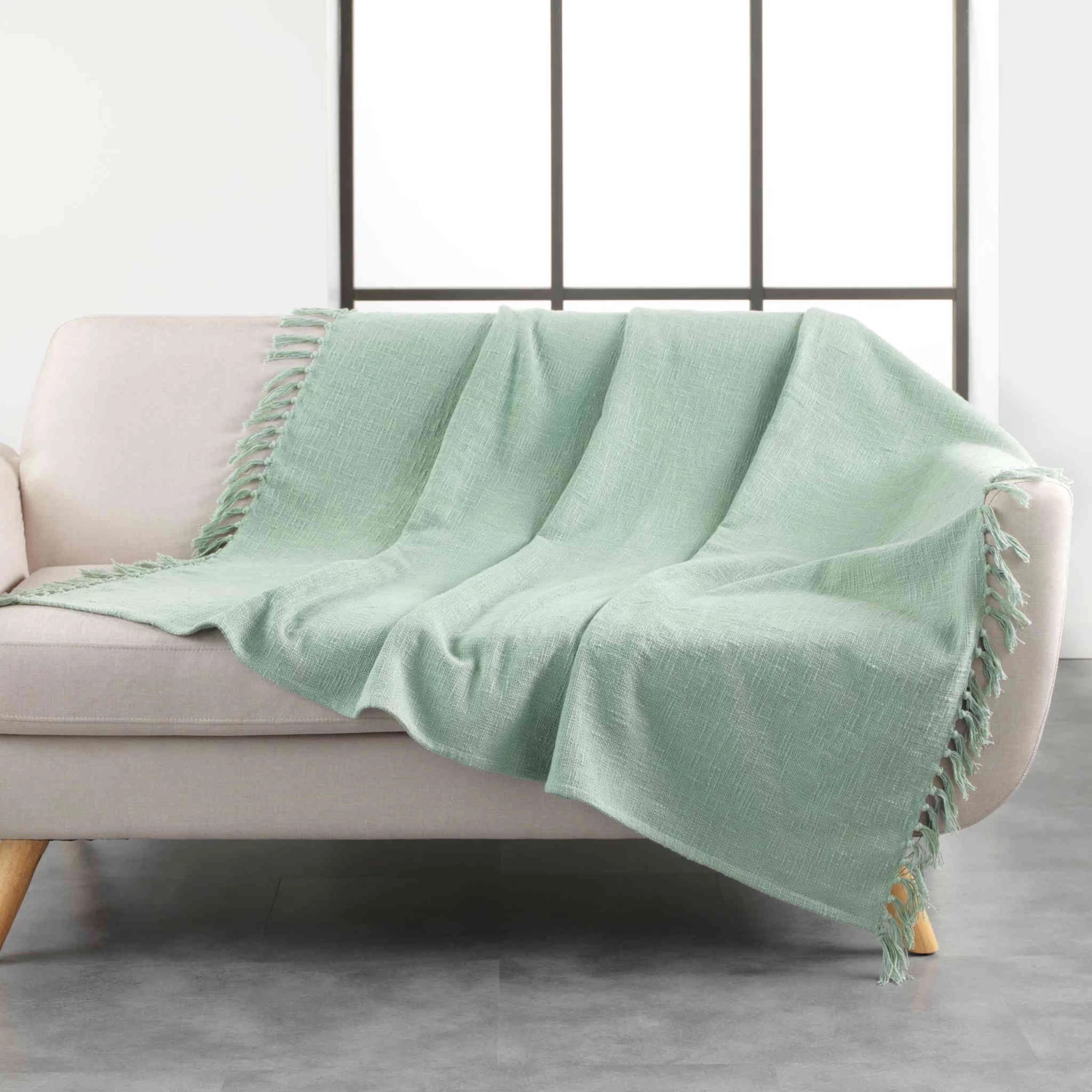 Plaid à Franges En Coton Tissé Zamina 125x150 Cm 5 Plaid à Franges En Coton Tissé Zamina 125x150 Cm – Image 3