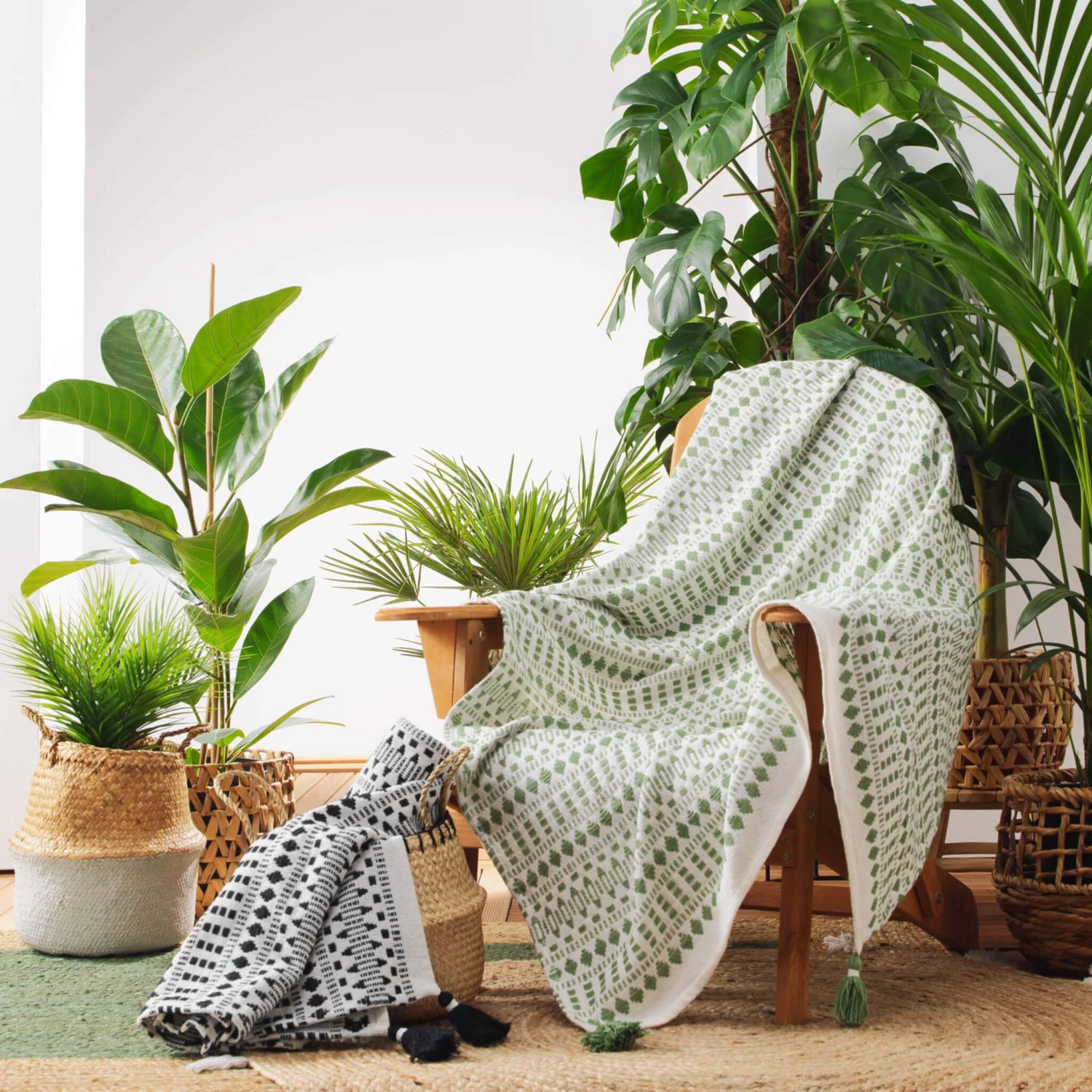 Plaid à Pompons Coton Tissé Maldives 125x150 Cm 3 Plaid à Pompons Coton Tissé Maldives 125x150 Cm