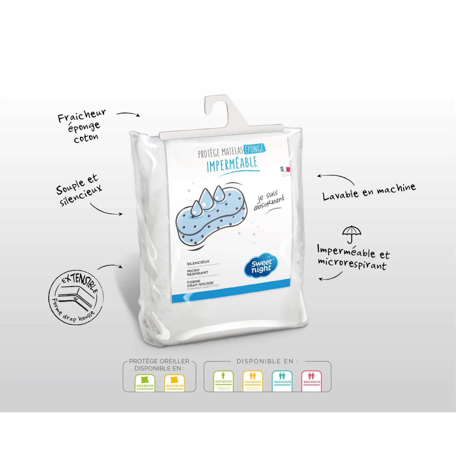 Protège Matelas Bouclette Coton Imperméable Absorbant Respirant Et Silencieux 5 Protège Matelas Bouclette Coton Imperméable Absorbant Respirant Et Silencieux – Image 3