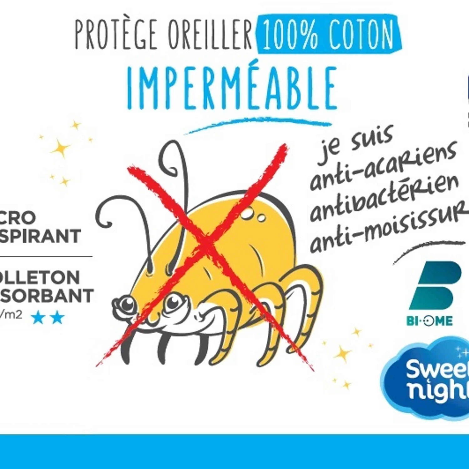 Lot De 2 Protèges Oreillers Anti-acariens Imperméables Molleton 100% Coton 6 Lot De 2 Protèges Oreillers Anti-acariens Imperméables Molleton 100% Coton – Image 4