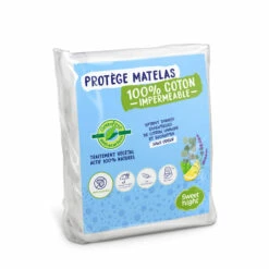 Protège Matelas Anti-acariens Greenfirst Imperméable Molleton 100% Coton -Doublures De Lit Soldes 2024 protege matelas greenfirst 3