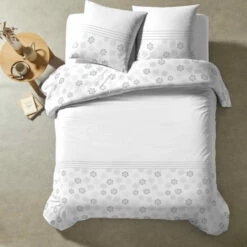 Parure De Lit Reine Blanc -Doublures De Lit Soldes 2024 reine vue du dessus 1