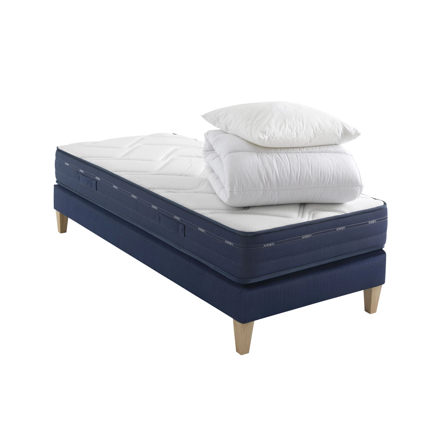 Ensemble Matelas Ressorts Et Mémoire De Forme, Sommier, Pieds, Couette Et Oreiller Rêve 500 - SOMEO 15 Ensemble Matelas Ressorts Et Mémoire De Forme, Sommier, Pieds, Couette Et Oreiller Rêve 500 - SOMEO – Image 13