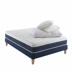 Ensemble Matelas Ressorts Et Mémoire De Forme, Sommier, Pieds, Couette Et Oreiller Rêve 600 - SOMEO