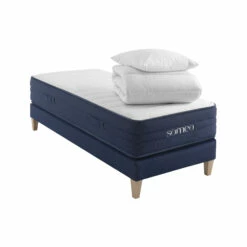 Ensemble Matelas Ressorts, Latex Et Mémoire De Forme, Sommier, Pieds, Couette Et Oreiller Rêve 700 - SOMEO 33 Ensemble Matelas Ressorts, Latex Et Mémoire De Forme, Sommier, Pieds, Couette Et Oreiller Rêve 700 - SOMEO -Doublures De Lit Soldes 2024 reve 700 mat som 90x200 cou or 3 4 fond blanc