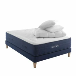 Ensemble Matelas Ressorts, Latex Et Mémoire De Forme, Sommier, Pieds, Couette Et Oreiller Rêve 700 - SOMEO