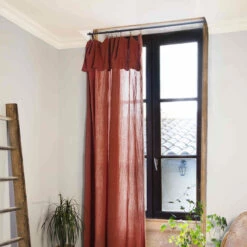 Rideau Gaze De Coton Ajustable 140x300 Cm -Doublures De Lit Soldes 2024 ridea double gaze ajustable orange 5