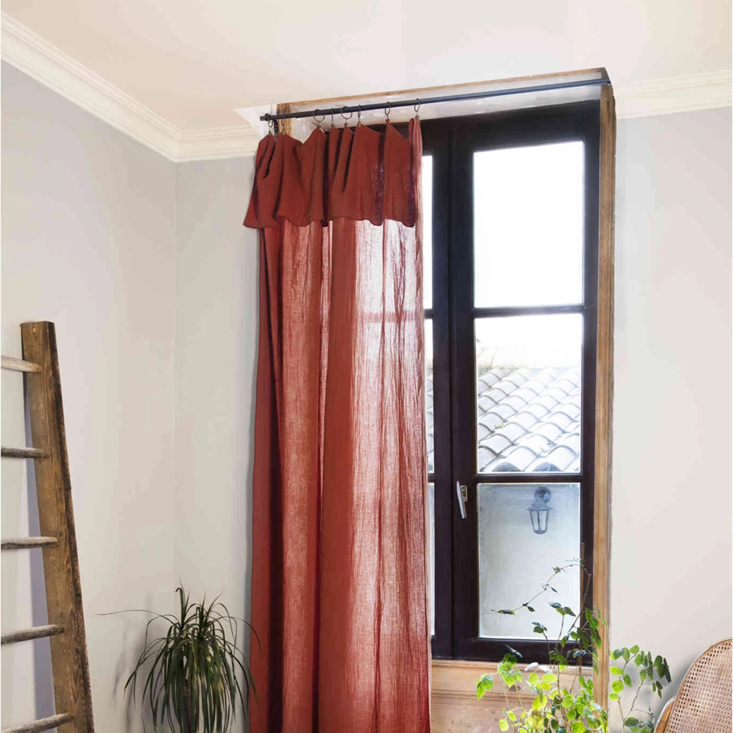 Lot De 2 Rideaux Gaze De Coton Ajustables 140x300 Cm 7 Lot De 2 Rideaux Gaze De Coton Ajustables 140x300 Cm – Image 5