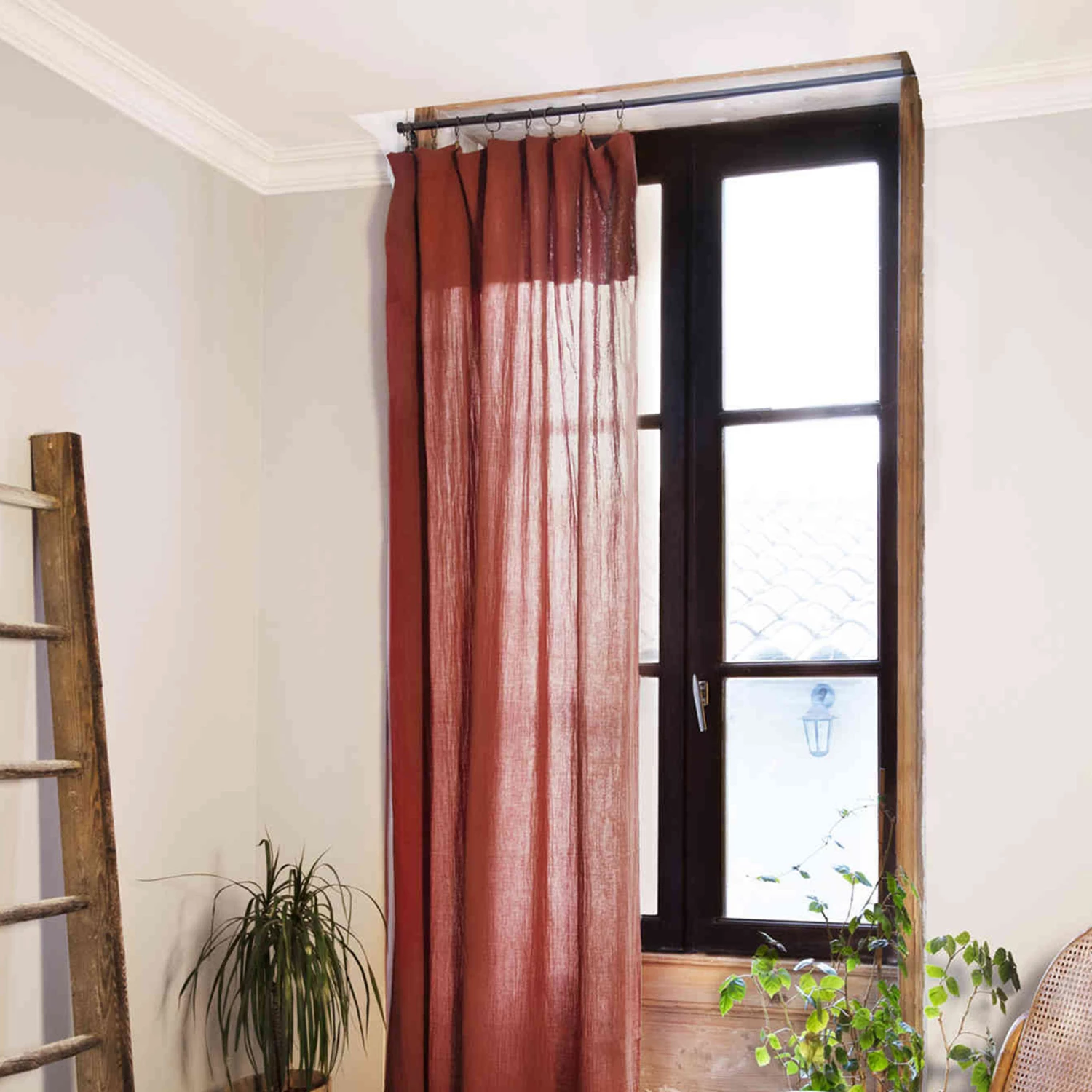 Lot De 2 Rideaux Gaze De Coton Ajustables 140x300 Cm 8 Lot De 2 Rideaux Gaze De Coton Ajustables 140x300 Cm – Image 6