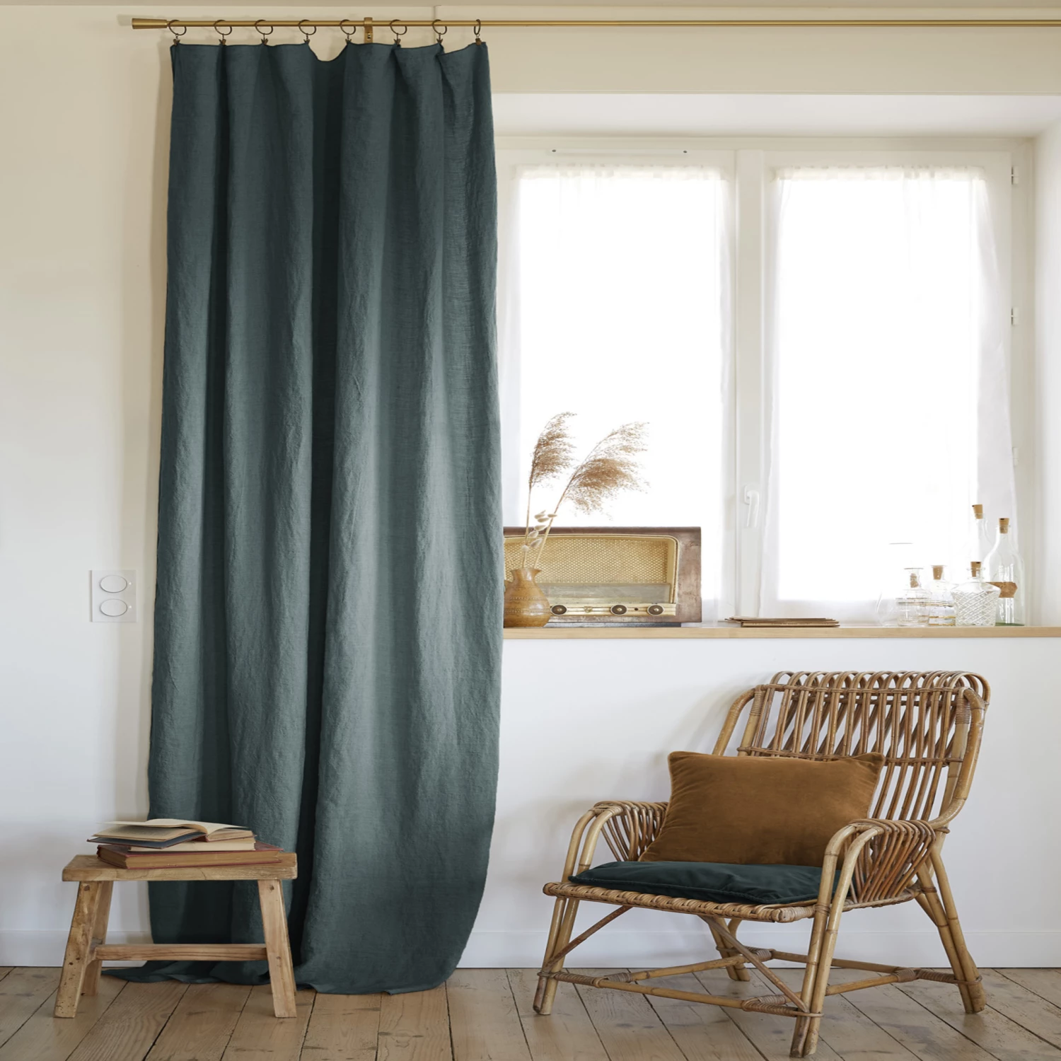 Rideau à Pinces Ajustable Lin 140x270 Cm 5 Rideau à Pinces Ajustable Lin 140x270 Cm – Image 3