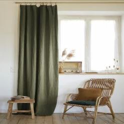 Rideau à Pinces Ajustable Lin 140x270 Cm 11 Rideau à Pinces Ajustable Lin 140x270 Cm -Doublures De Lit Soldes 2024 rideau ajustable lin kaki ambiance 1