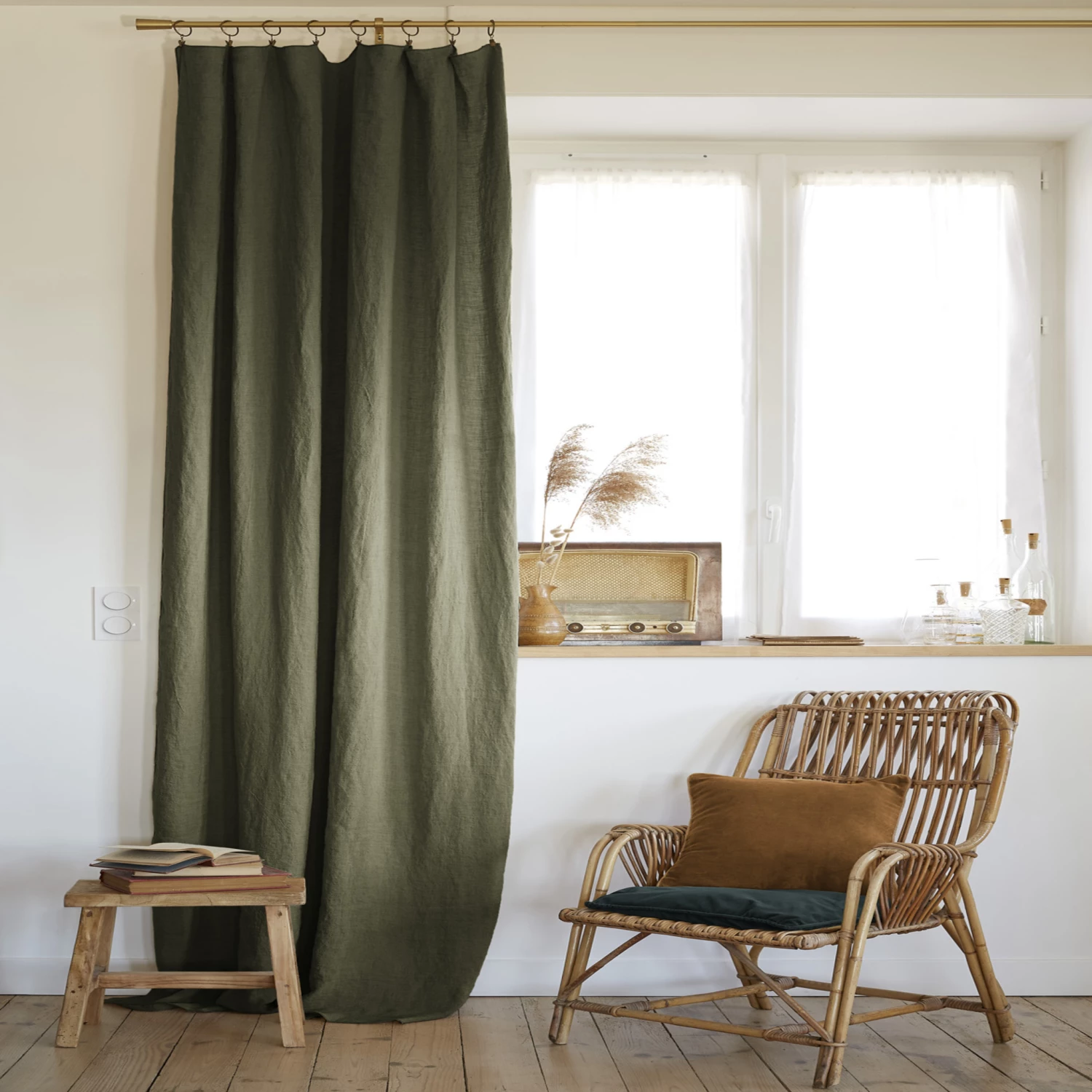 Rideau à Pinces Ajustable Lin 140x270 Cm 6 Rideau à Pinces Ajustable Lin 140x270 Cm – Image 4