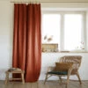 Rideau à Pinces Ajustable Lin 140x270 Cm 1 Rideau à Pinces Ajustable Lin 140x270 Cm -Doublures De Lit Soldes 2024 rideau ajustable lin orange ambiance 1