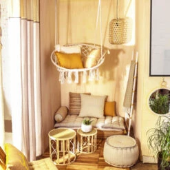 Rideau à œillets En Coton Chambray Curry 135x250 7 Rideau à œillets En Coton Chambray Curry 135x250 -Doublures De Lit Soldes 2024 rideau chambray curry ambiance