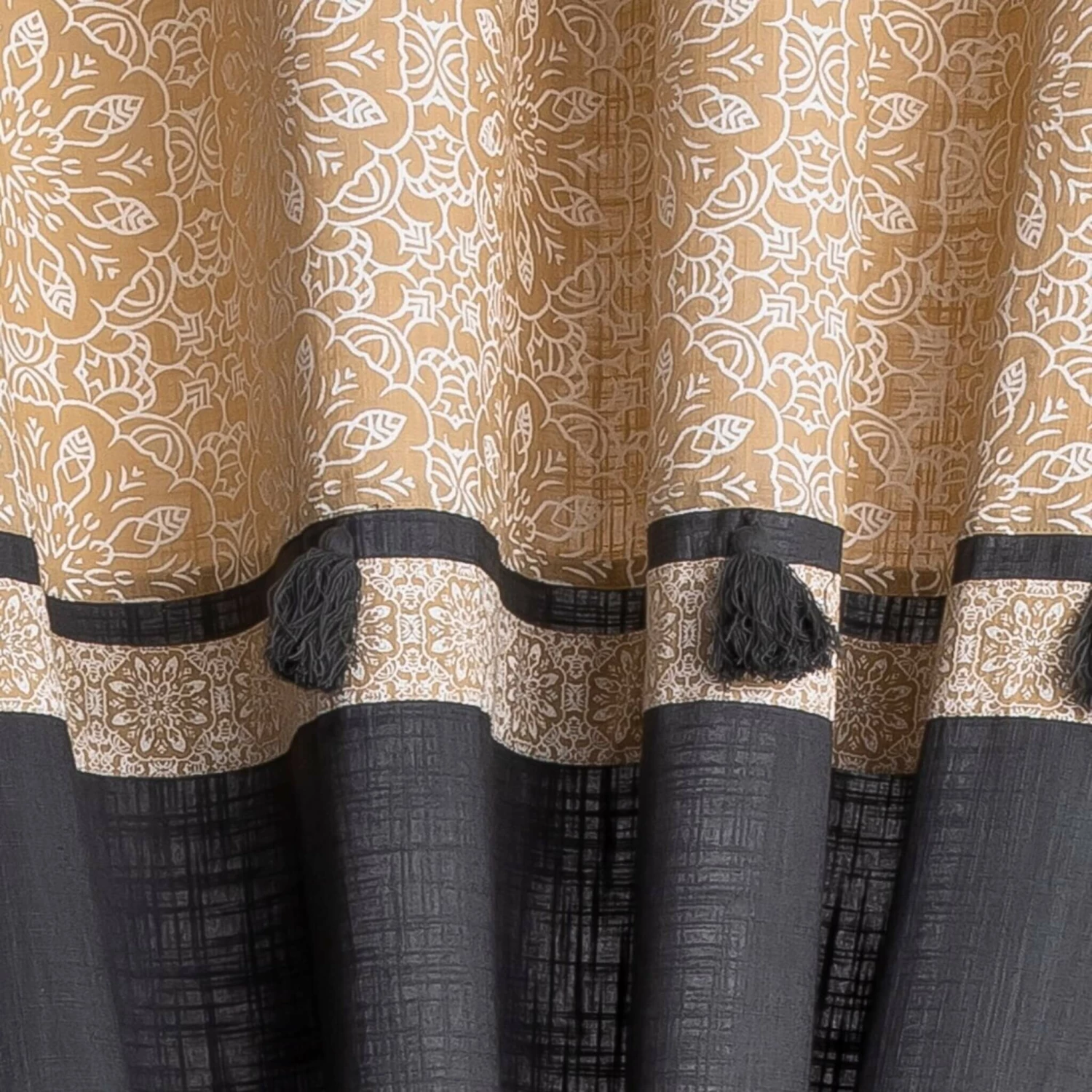 Rideau à œillets En Coton Beige/anthracite 135x250 4 Rideau à œillets En Coton Beige/anthracite 135x250 – Image 2