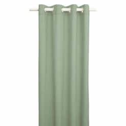 Rideau à œillets En Coton Recyclé 135x250 16 Rideau à œillets En Coton Recyclé 135x250 -Doublures De Lit Soldes 2024 rideau coton recycle sauge face fond blanc