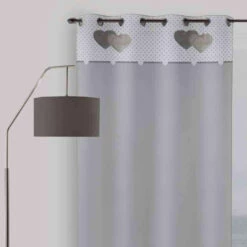 Rideau à œillets Love 135x250 Cm 6 Rideau à œillets Love 135x250 Cm -Doublures De Lit Soldes 2024 rideau illets love gris 135x250 1