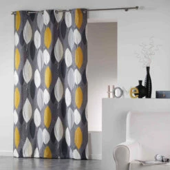 Rideau Leafy Jaune 140x240 - Douceur D'intérieur