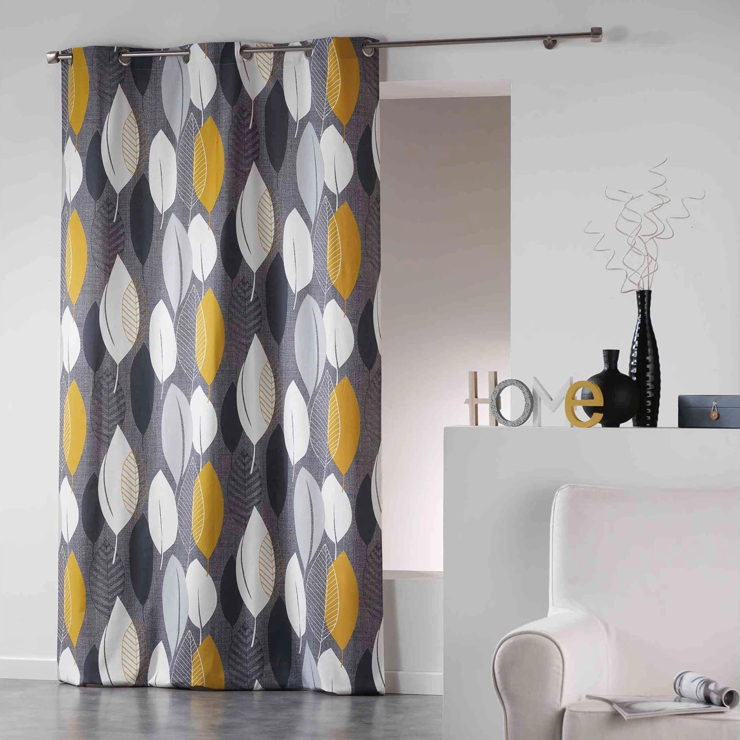 Rideau Leafy Jaune 140x240 - Douceur D'intérieur 3 Rideau Leafy Jaune 140x240 - Douceur D'intérieur