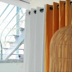 Rideau à œillets En Lin Lavé 140x250 27 Rideau à œillets En Lin Lavé 140x250 -Doublures De Lit Soldes 2024 rideau lin oeillets blanc ambiance