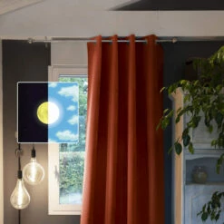 Lot De 2 Rideaux Occultants à œillets Orange