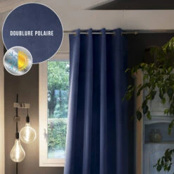 Rideau Occultant Thermique à œillets 140x260 18 Rideau Occultant Thermique à œillets 140x260 -Doublures De Lit Soldes 2024 rideau polaire bleu 140x260