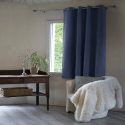 Rideau Occultant Thermique à œillets 140x180 17 Rideau Occultant Thermique à œillets 140x180 -Doublures De Lit Soldes 2024 rideau polaire bleu 4