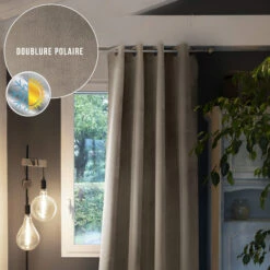 Rideau Occultant Thermique à œillets 140x260 15 Rideau Occultant Thermique à œillets 140x260 -Doublures De Lit Soldes 2024 rideau polaire lin 140x260