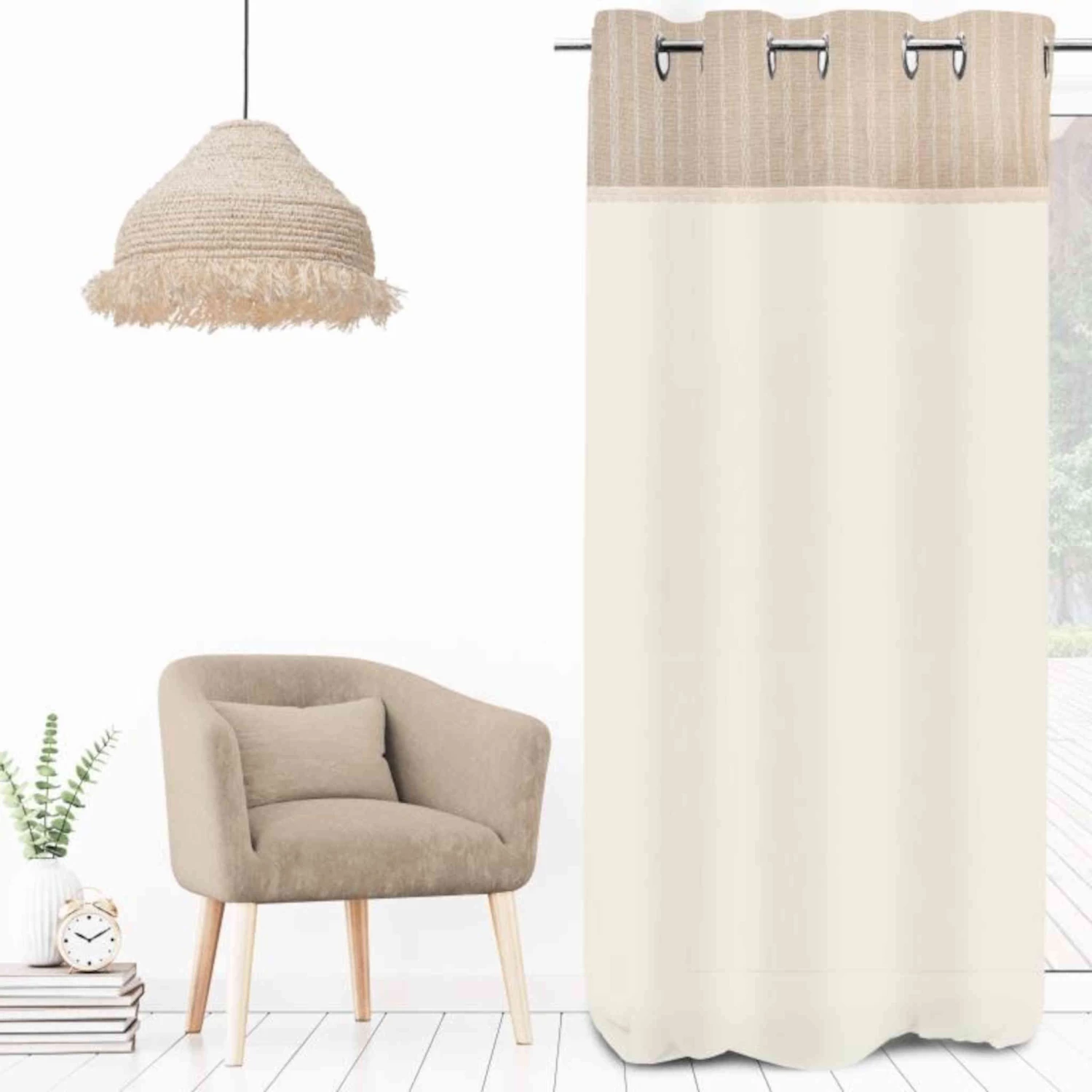 Rideau à œillets Romane Brodé 135x250 Cm 3 Rideau à œillets Romane Brodé 135x250 Cm