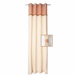 Rideau à œillets Avec Frange Jute Beige 135x250