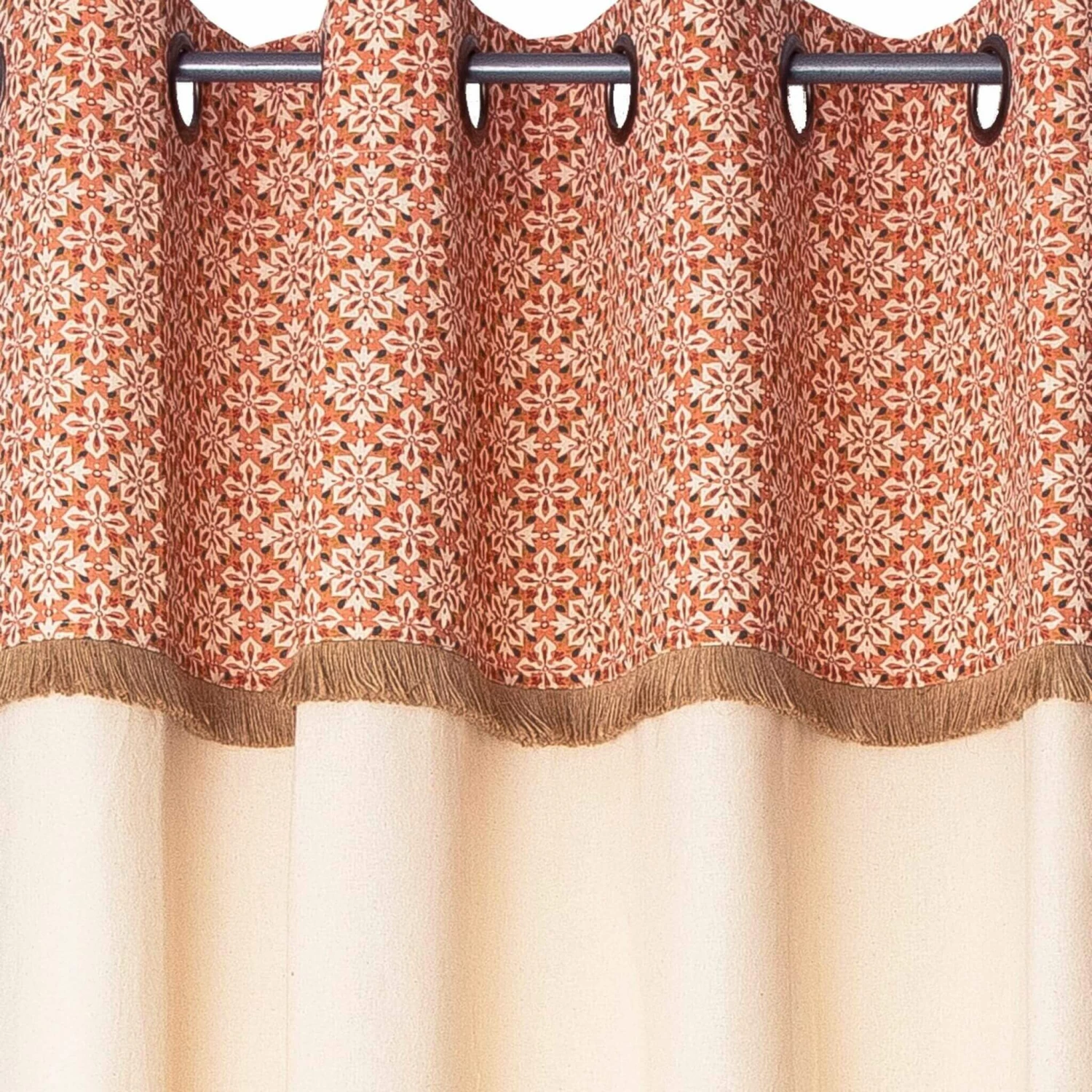 Rideau à œillets Avec Frange Jute Beige 135x250 4 Rideau à œillets Avec Frange Jute Beige 135x250 – Image 2