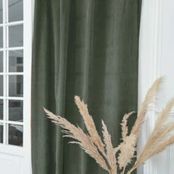 Rideau à œillets En Velours Côtelé 135x250 -Doublures De Lit Soldes 2024 rideau velours cotele kaki ambiance