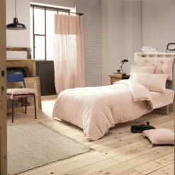 Housse De Couette Double Gaze De Coton Rose -Doublures De Lit Soldes 2024 rose ambiance 1 2