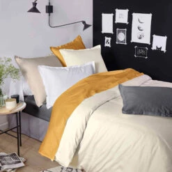 Housse De Couette Satin De Coton Naturel - Tradilinge