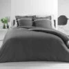 Parure De Lit Percale Satinéa Anthracite/blanc -Doublures De Lit Soldes 2024 satineaanthraciteblanc