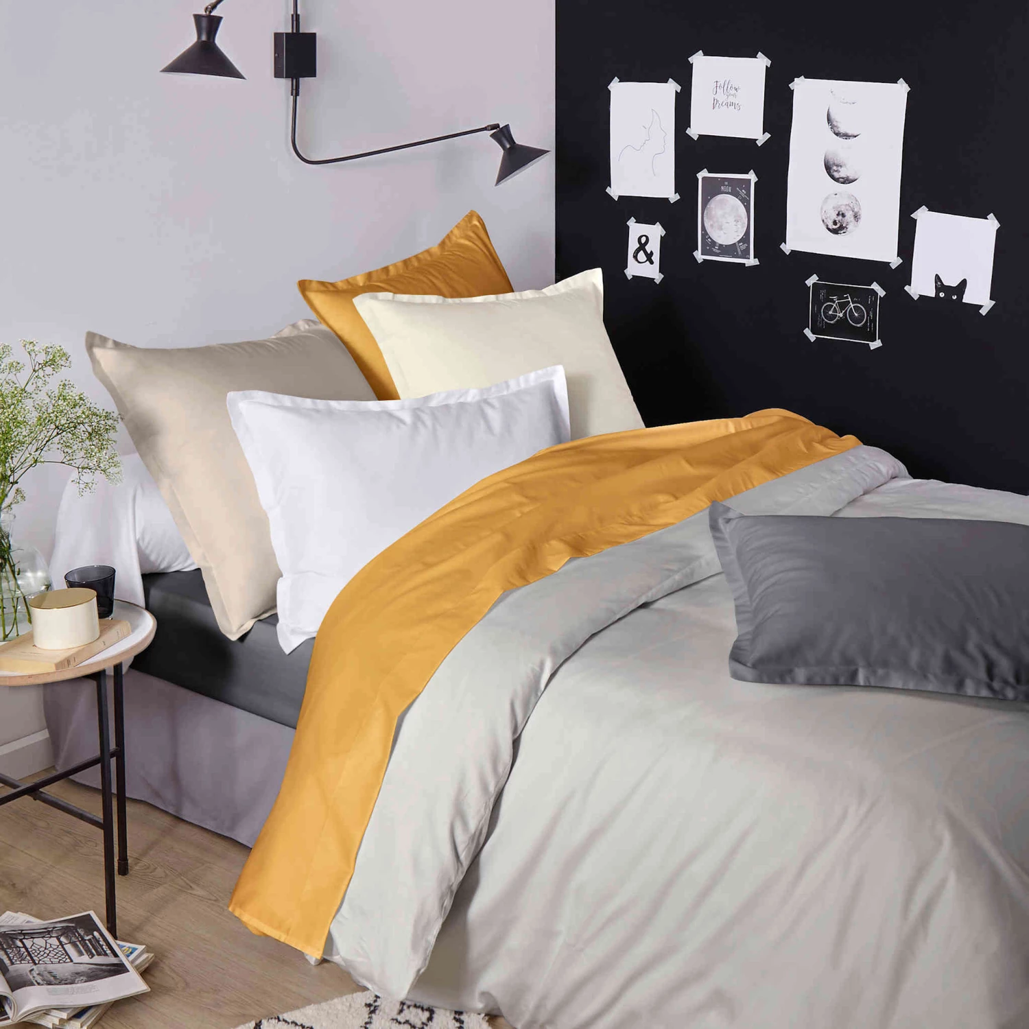 Housse De Couette Satin De Coton Gris - Tradilinge 3 Housse De Couette Satin De Coton Gris - Tradilinge