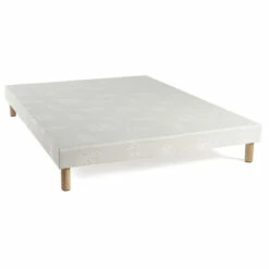 Ensemble Matelas Latex Abondance + Sommier + Pieds 7 Ensemble Matelas Latex Abondance + Sommier + Pieds -Doublures De Lit Soldes 2024 sommier tapissier blanc a lattes recouvertes 140x190 1