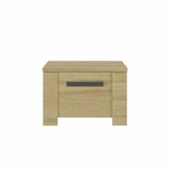 Lit Led Sensitive Avec 2 Chevets En Bois Clair - LT5082 -Doublures De Lit Soldes 2024 table de chevet sofia face fond blanc 1