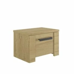 Lit Led Sensitive Avec 2 Chevets En Bois Clair - LT5082 -Doublures De Lit Soldes 2024 table de chevet sofia profil fond blanc 1
