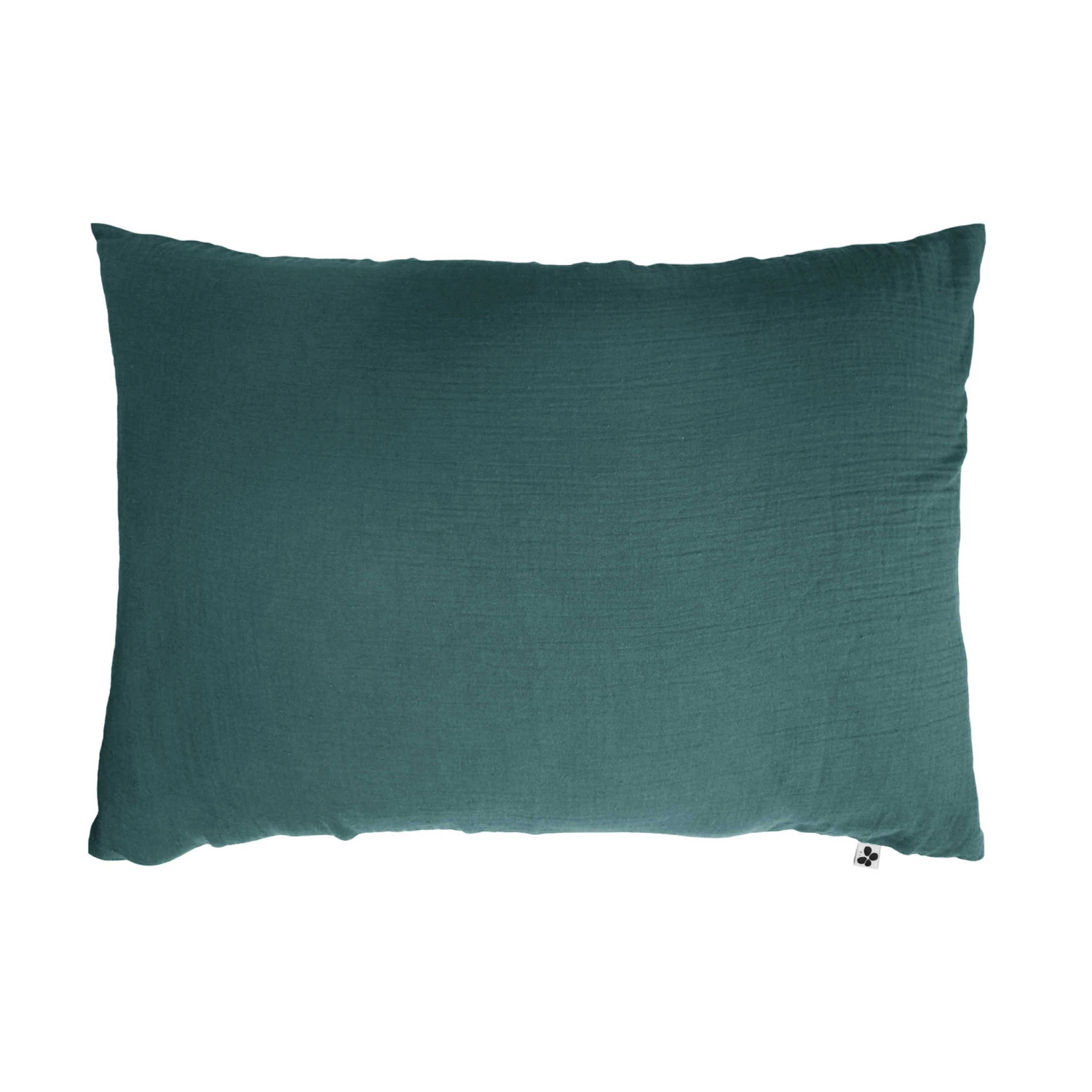 Taie D'oreiller Double Gaze De Coton Bleu Canard 4 Taie D'oreiller Double Gaze De Coton Bleu Canard – Image 2