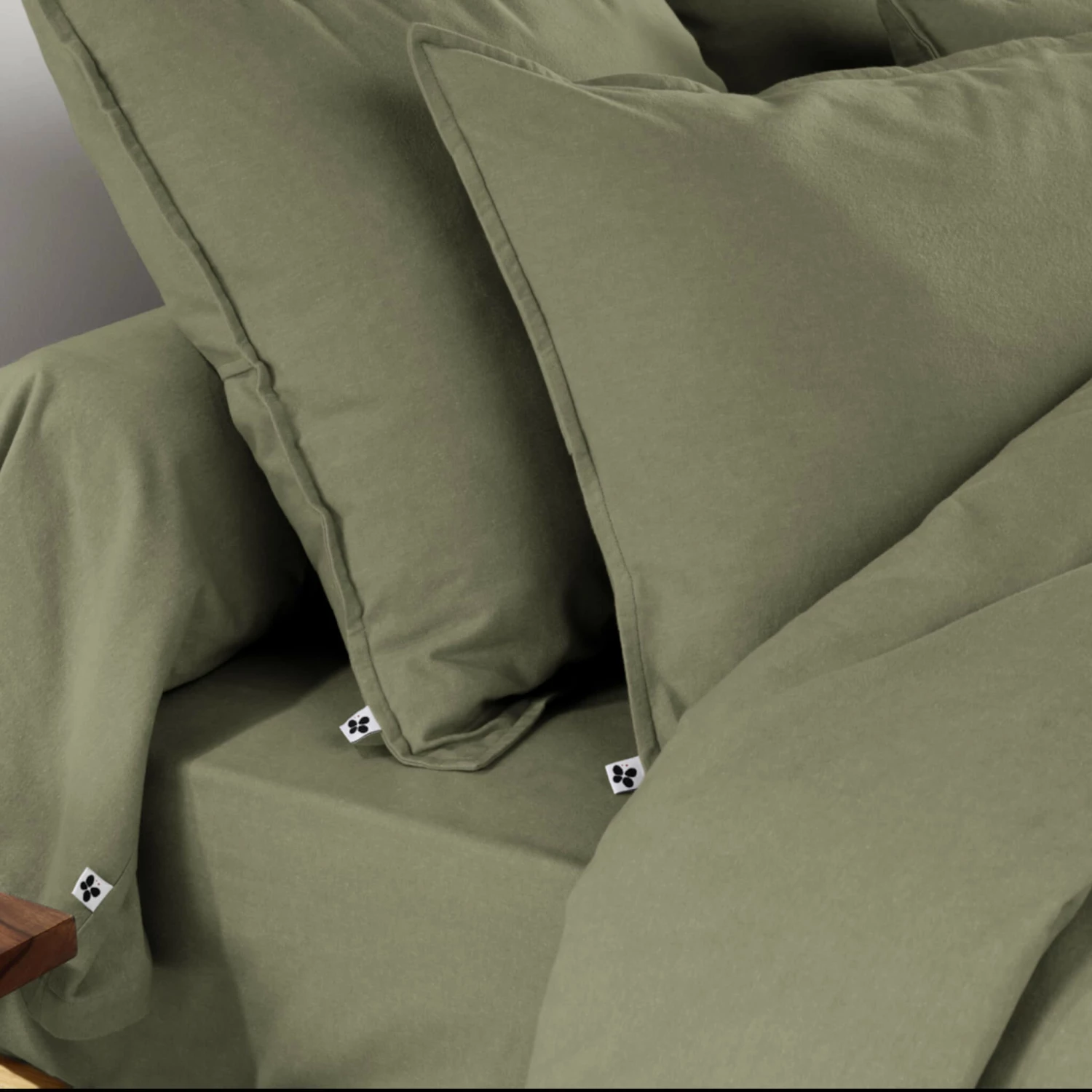 Taie D'oreiller Flanelle Kaki 5 Taie D'oreiller Flanelle Kaki – Image 3