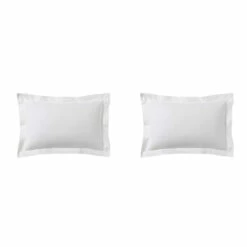 Lot De 2 Taies D'oreillers Blanc 100% Coton Biologique 8 Lot De 2 Taies D'oreillers Blanc 100% Coton Biologique -Doublures De Lit Soldes 2024 taie oreiller coton bio blanc fond blanc 3 2