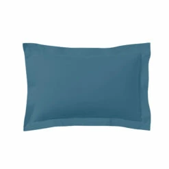Lot De 2 Taies D'oreillers Bleu Minéral 100% Coton Biologique 9 Lot De 2 Taies D'oreillers Bleu Minéral 100% Coton Biologique -Doublures De Lit Soldes 2024 taie oreiller coton bio bleu mineral fond blanc 4