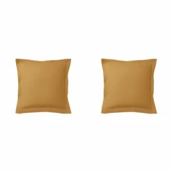 Lot De 2 Taies D'oreillers Curry 100% Coton Biologique